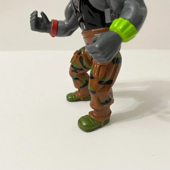 1991 TMNT Machine Gunnin Rocksteady Action Figure Wind Up Rhino - Picture 4 of 13
